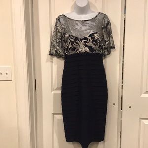 Beautiful Scarlet Silver & Navy Blue Dress